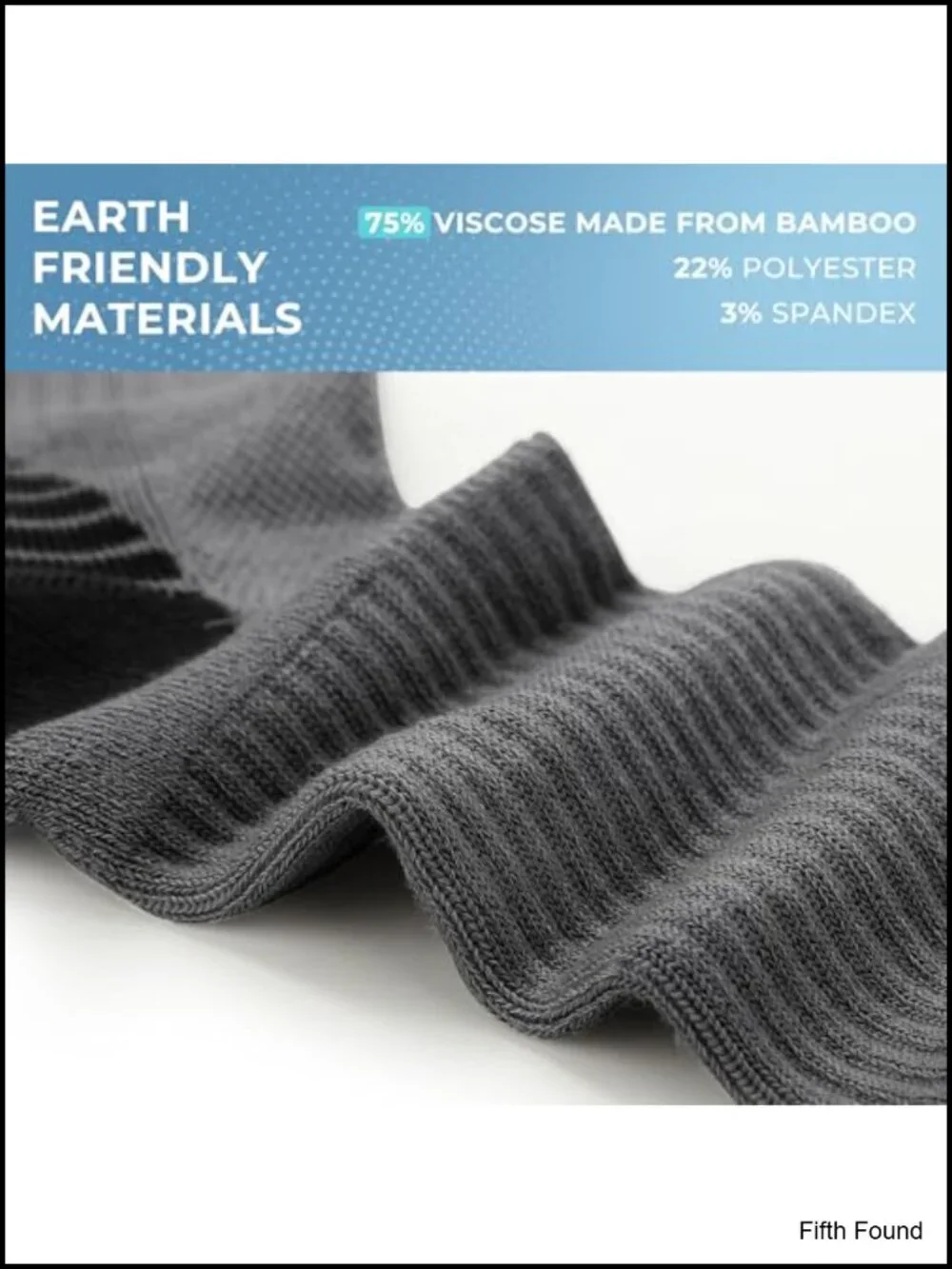 Men's Athletic Crew Socks 6 Pack Cushioned Moisture Wicking Arch Support Bamboo
